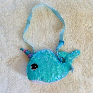 Narwhal Flip Sequin Girl's Crossbody Shoulder Purse